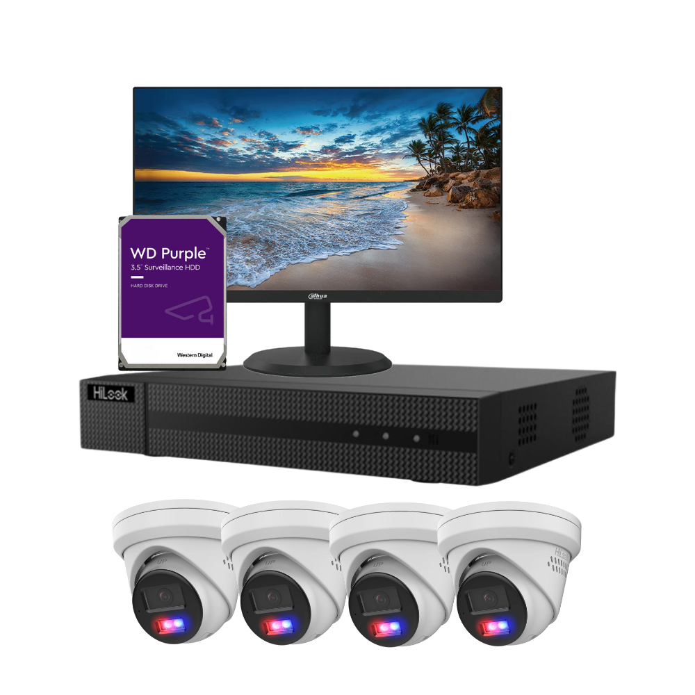 HiLook Guardian Package: 4 x 6MP 'All-In-One' Series Turret Camera CCTV System FULLY INSTALLED