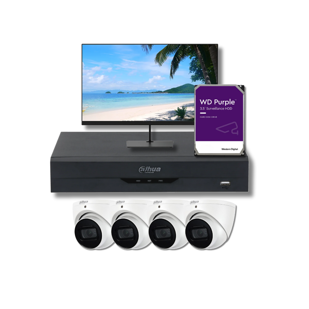 Dahua Observer Package: 4 x 6MP Wizsense AI CCTV System FULLY INSTALLED