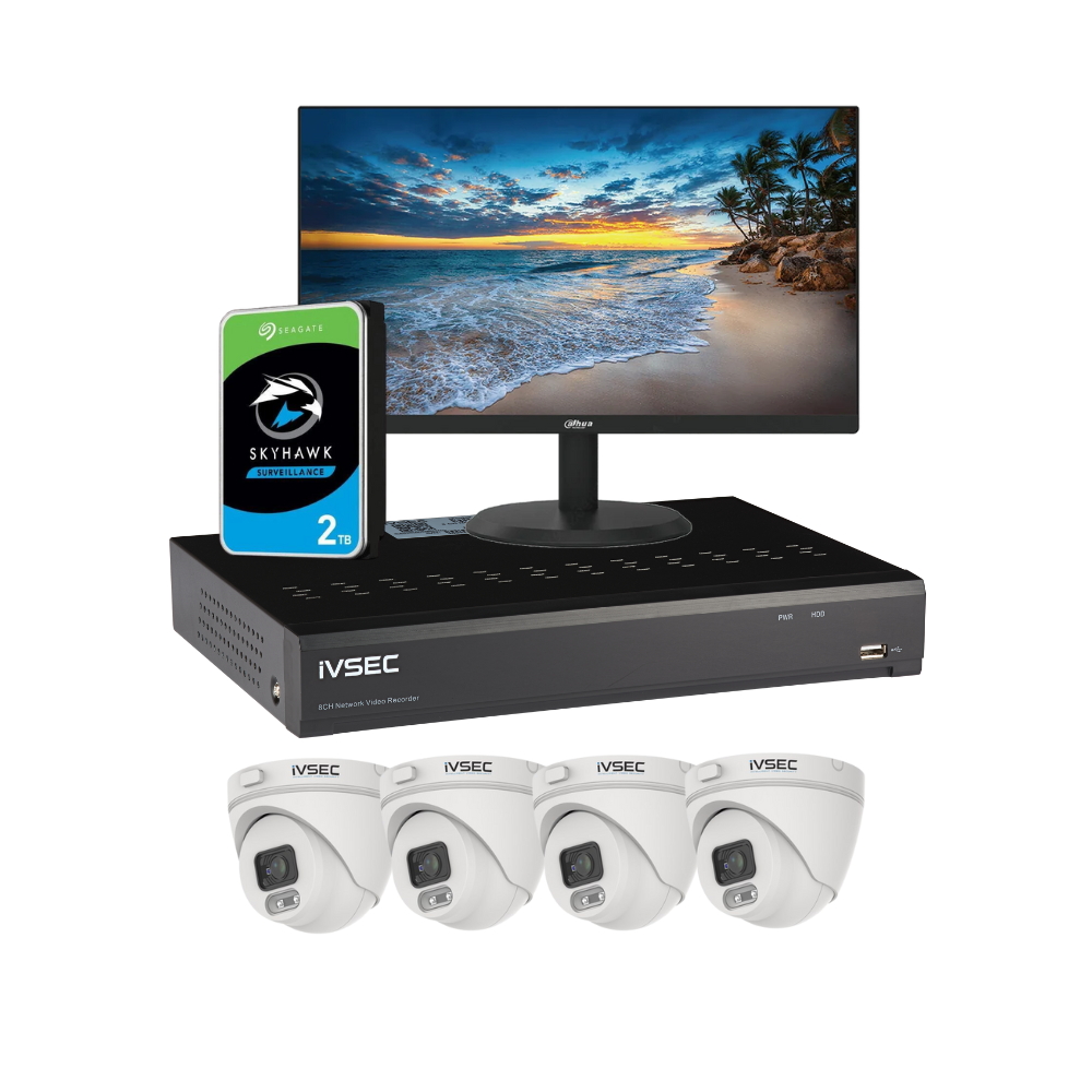 IVSEC Observer Package: 4 x 4MP Turret Cameras LX Series CCTV System FULLY INSTALLED