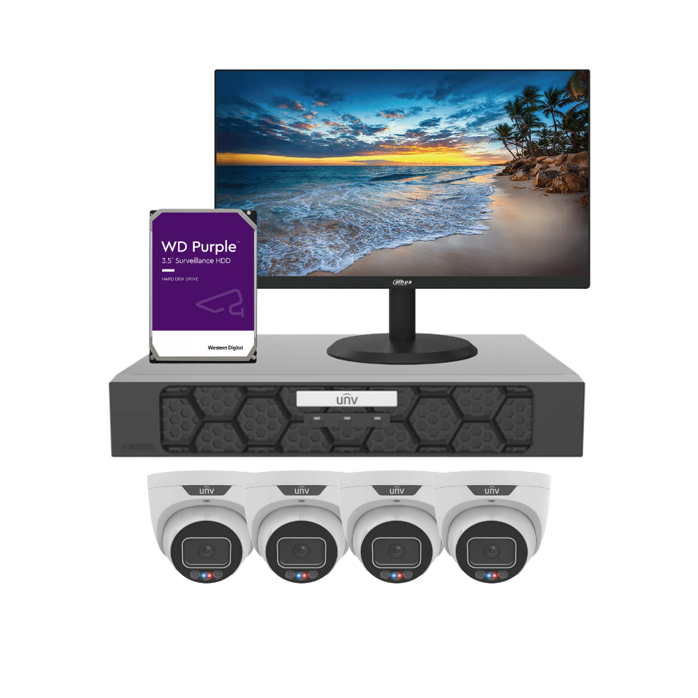 Uniview Guardian Package: 4 x 6MP Triguard Series CCTV System FULLY INSTALLED