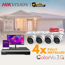 Hikvision Sentinel Package: 8CH 4 x 8MP (4K) ColorVu 3.0 CCTV System FULLY INSTALLED