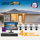 Uniview Observer Package: 4 x 6MP Easystar Series Turret Camera CCTV System FULLY INSTALLED